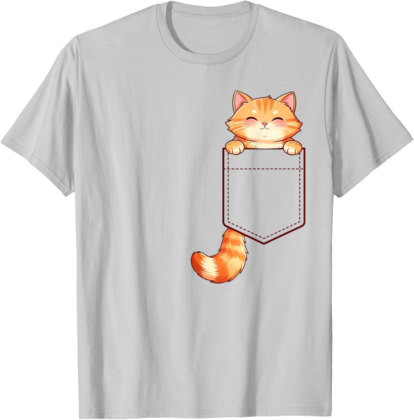 Funny Orange Ginger Tabby Cat Feline Lover Men T-Shirt - T-Shirt | Ash