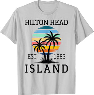 Summer Vibes Beach Sunset South Carolina Hilton Head Island T-Shirt - T-Shirt | Ash