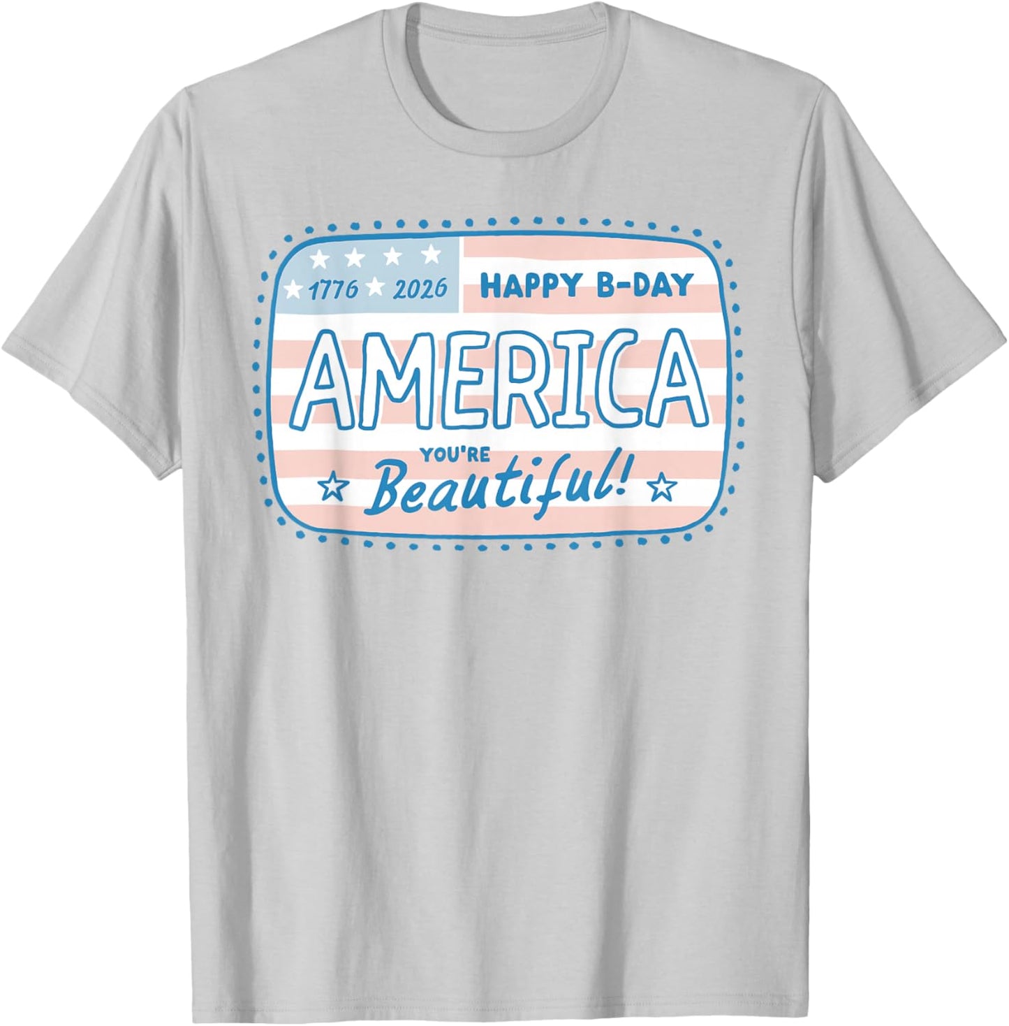 Cute America 250th Birthday 1776-2026 Girls T-Shirt - T-Shirt | Ash