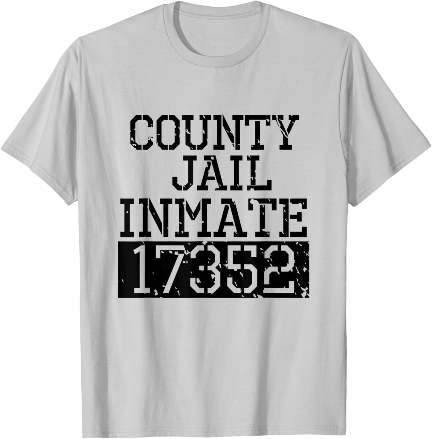 County Jail Inmate Funny Prisoner Spooky Halloween Costume T-Shirt - T-Shirt | Ash