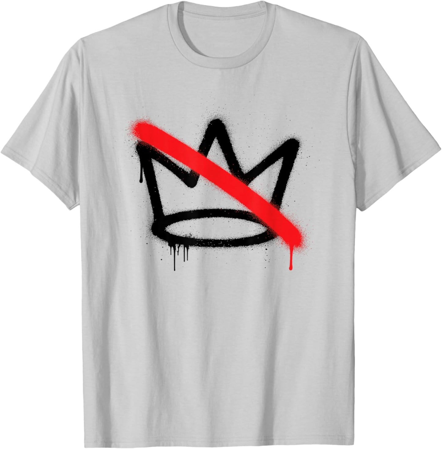 No Kings Protest Anti Authoritarian Graffiti Crown Symbol T-Shirt - T-Shirt | Ash