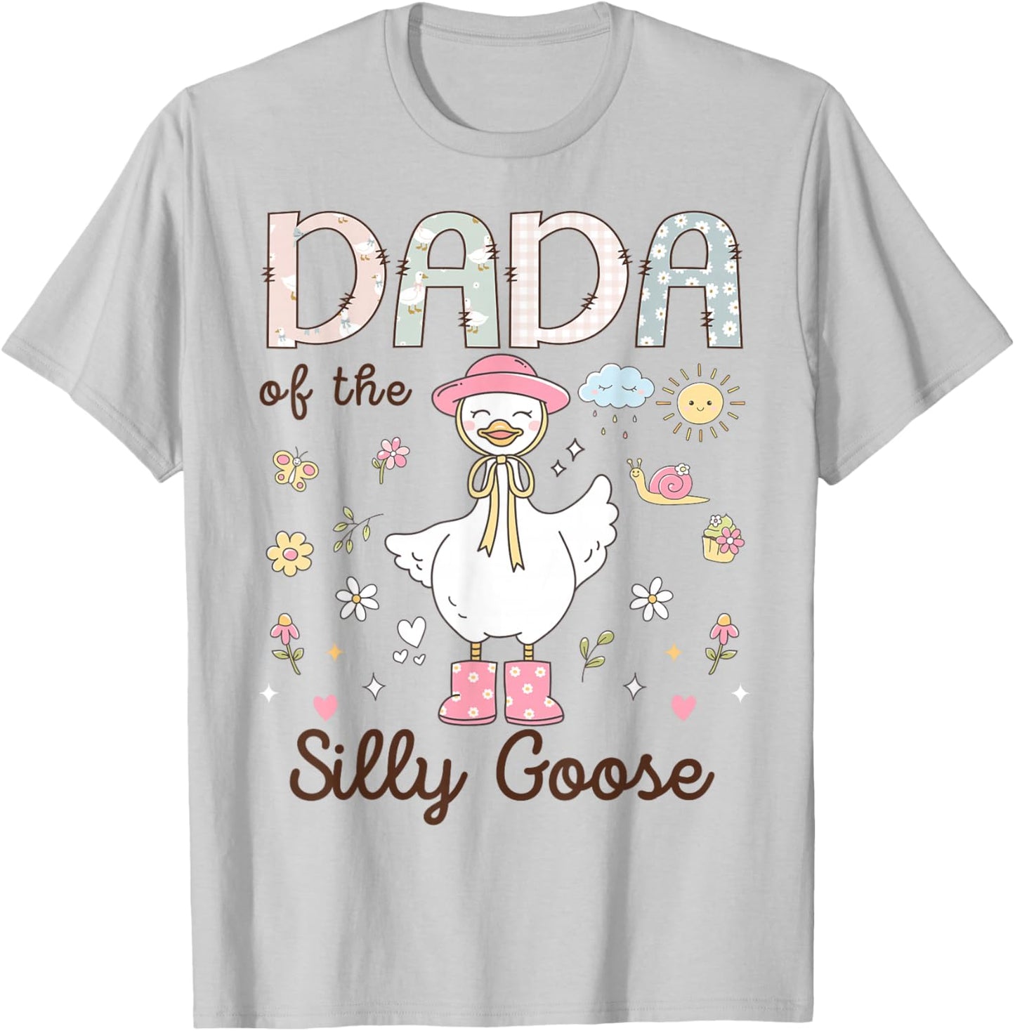 Dada of The Silly Goose First Birthday Girl Family T-Shirt - T-Shirt | Ash