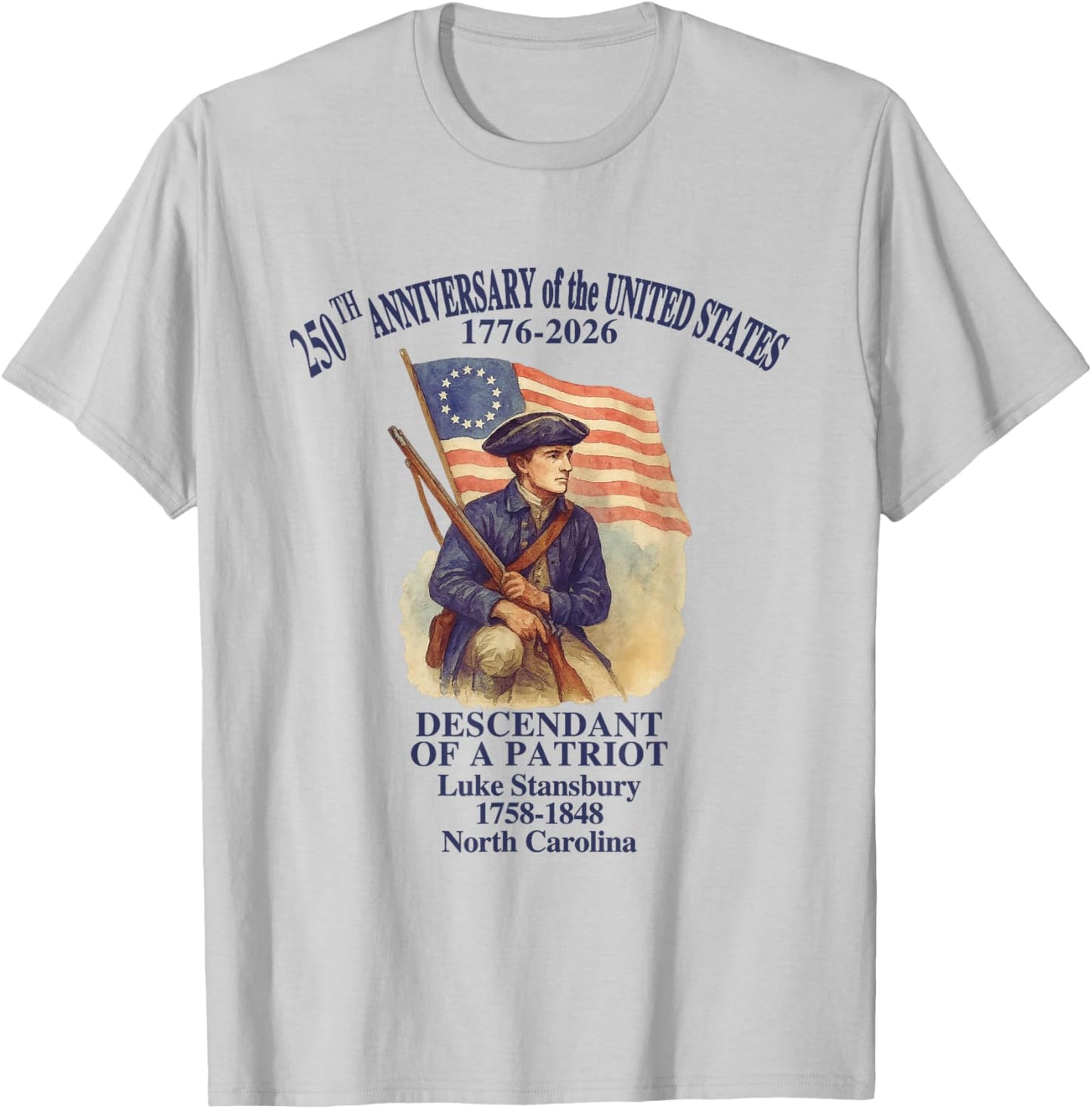 250 Years of America 1776-2026 Patriotic Semiquincentennial T-Shirt - T-Shirt | Ash