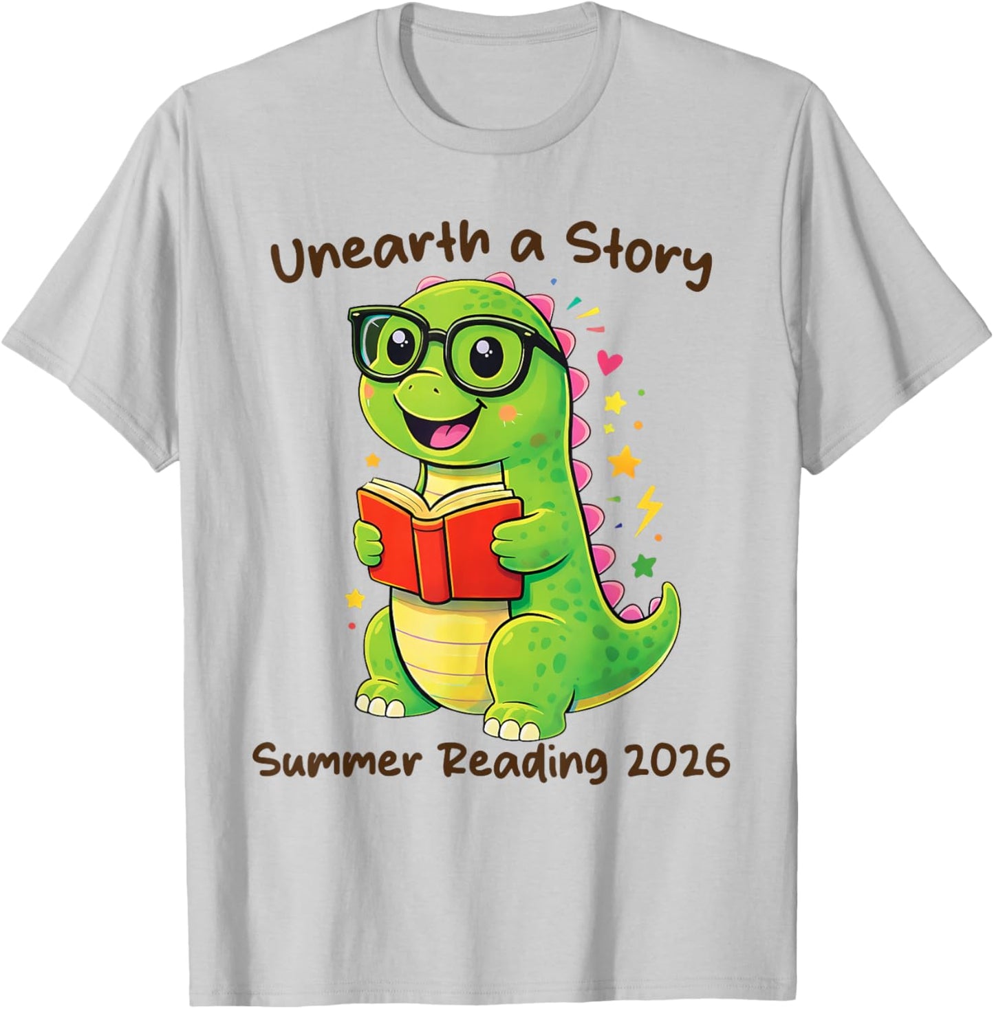 Unearth a Story Summer Reading 2026 Men Women Kids T-Shirt - T-Shirt | Ash