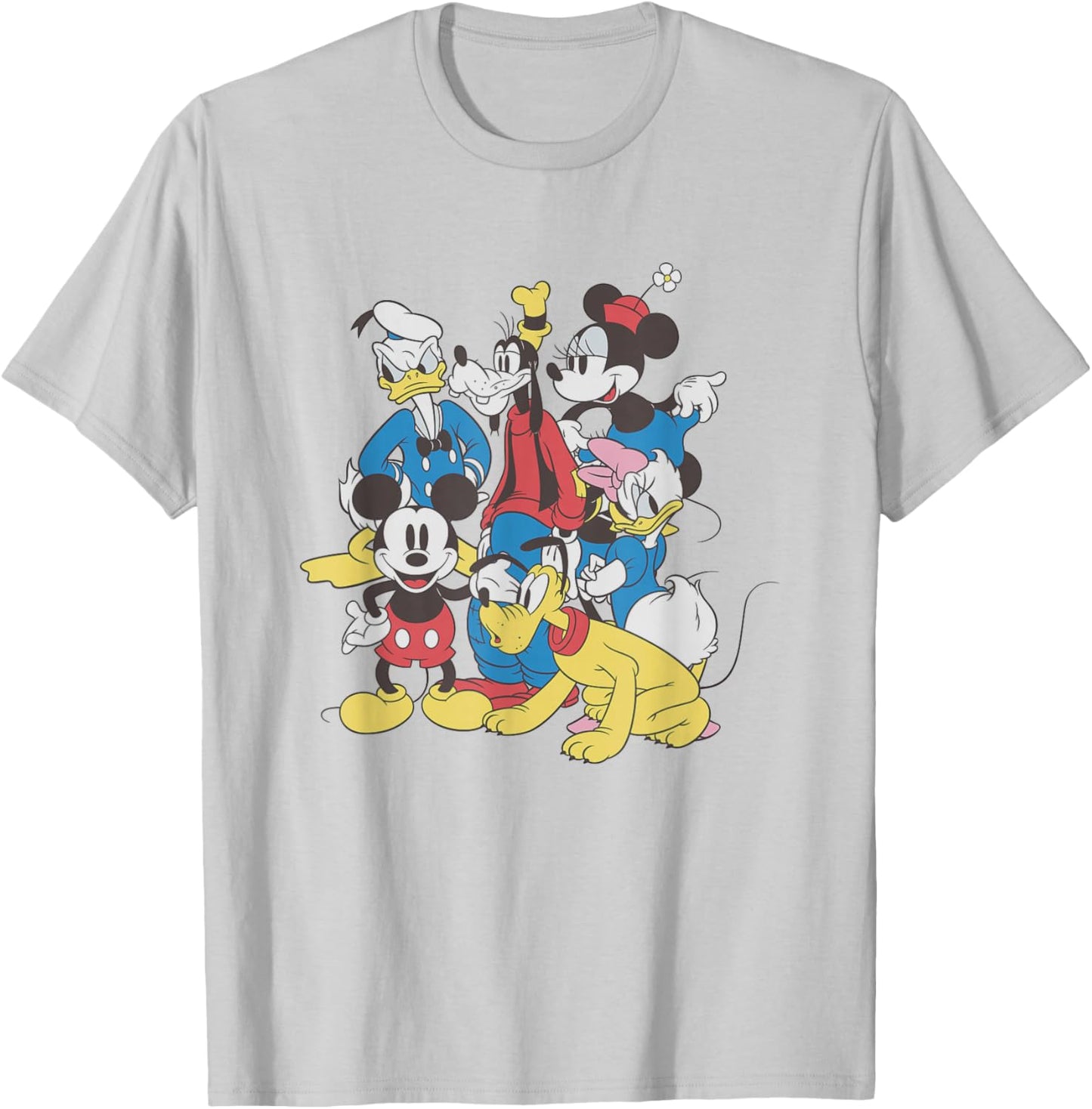 Disney Mickey and Friends Vintage Group Pose T-Shirt - T-Shirt | Ash