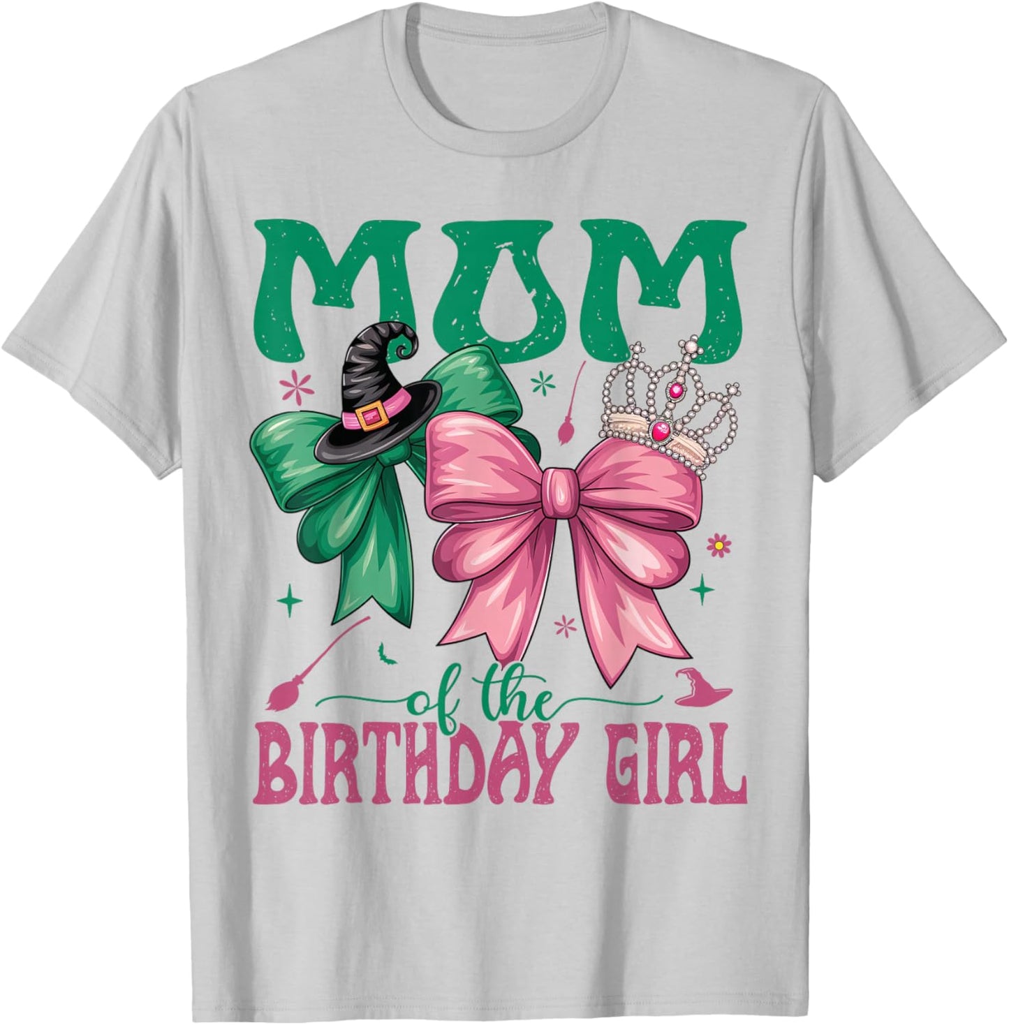 Mom of The Birthday Girl Matching Witch Family Bday Part T-Shirt - T-Shirt | Ash