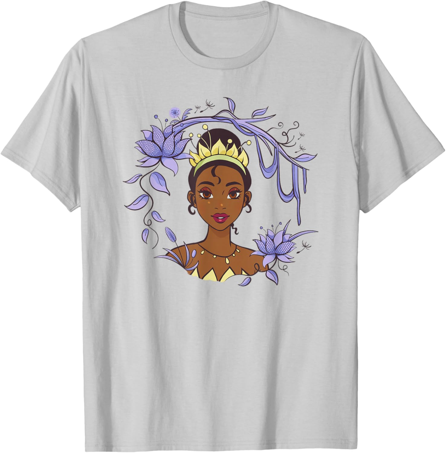 Disney The Princess and The Frog Princess Tiana Vines Wreath T-Shirt - T-Shirt | Ash