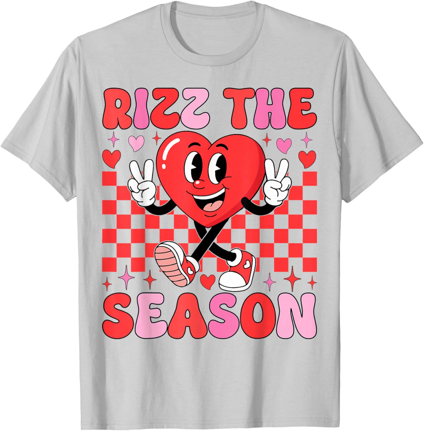 Rizz The Season Valentine Couples Retro Aesthetic T-Shirt - T-Shirt | Ash