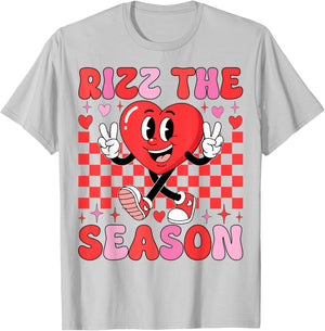Rizz The Season Valentine Couples Retro Aesthetic T-Shirt - T-Shirt | Ash