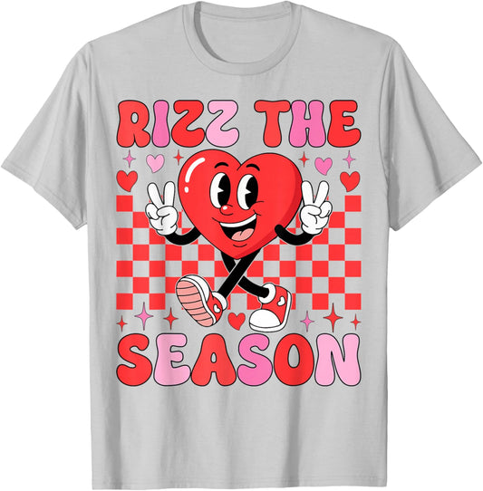 Rizz The Season Valentine Couples Retro Aesthetic T-Shirt - T-Shirt | Ash