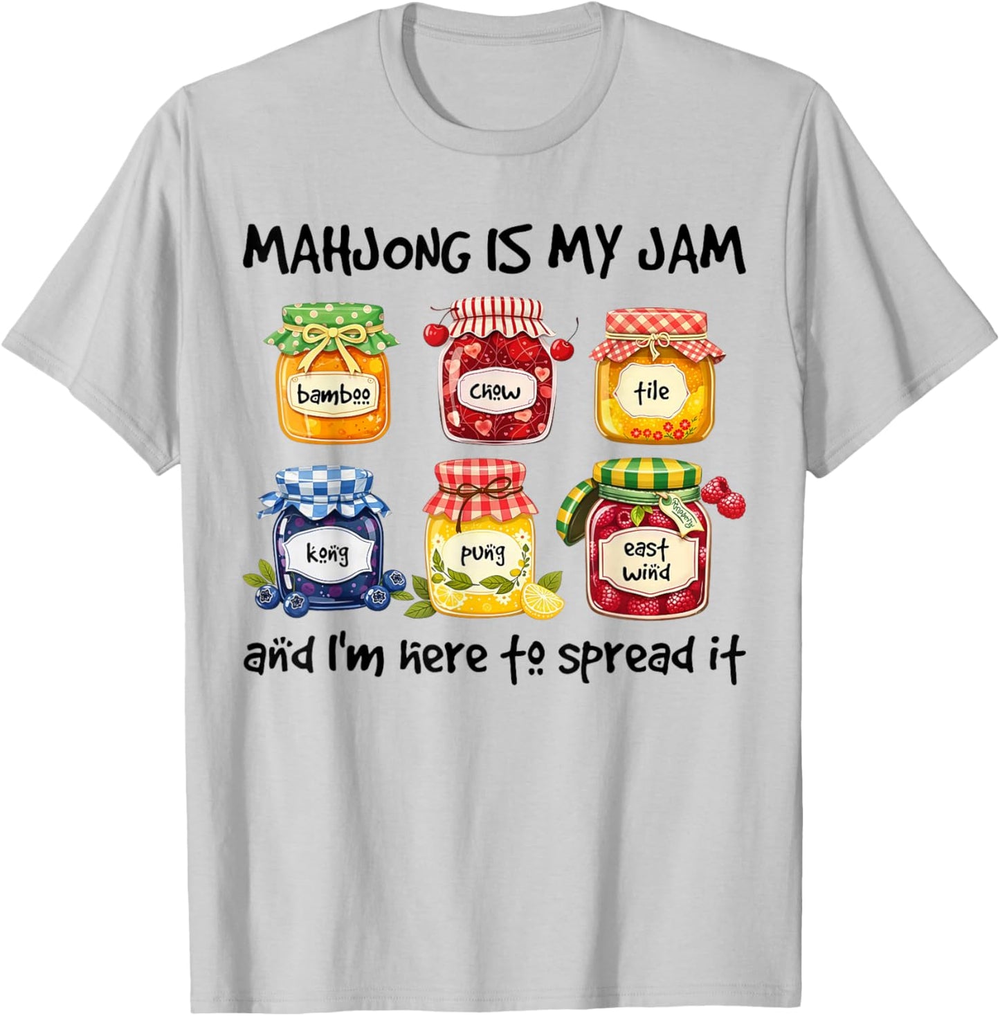 Mahjong is My Jam Funny Mahjong Love Playing Chinese Game T-Shirt - T-Shirt | Ash