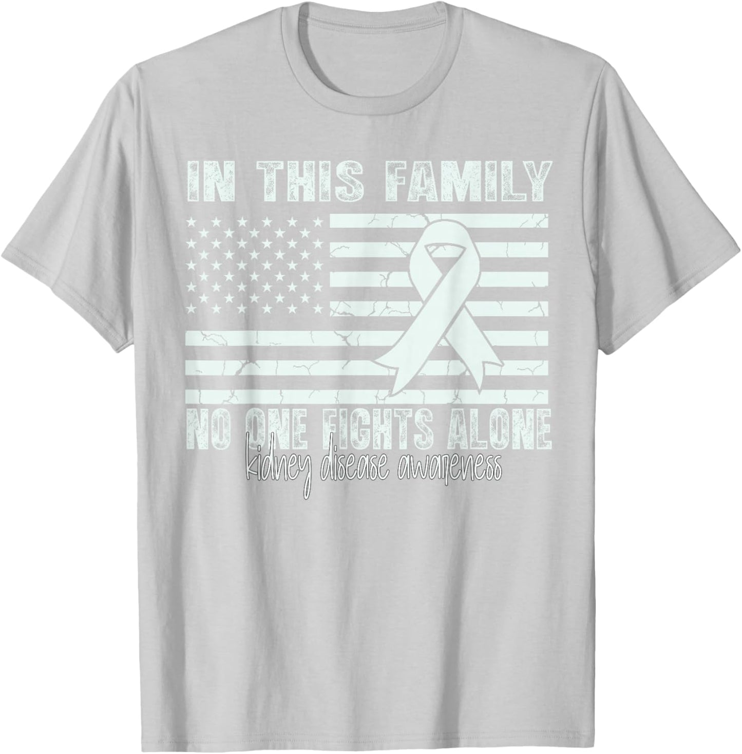 Kidney Disease Awareness Support Flag us Kidney Disease T-Shirt - T-Shirt | Ash