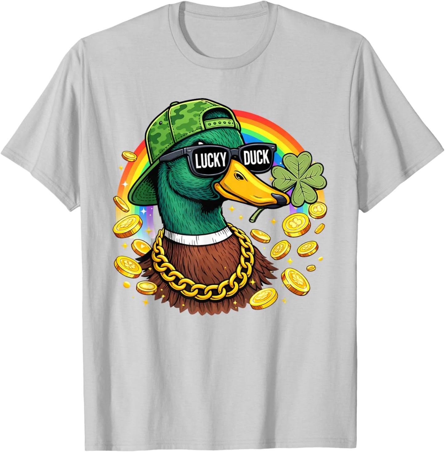 Lucky Duck St Patrick Duck Hunting T-Shirt - T-Shirt | Ash