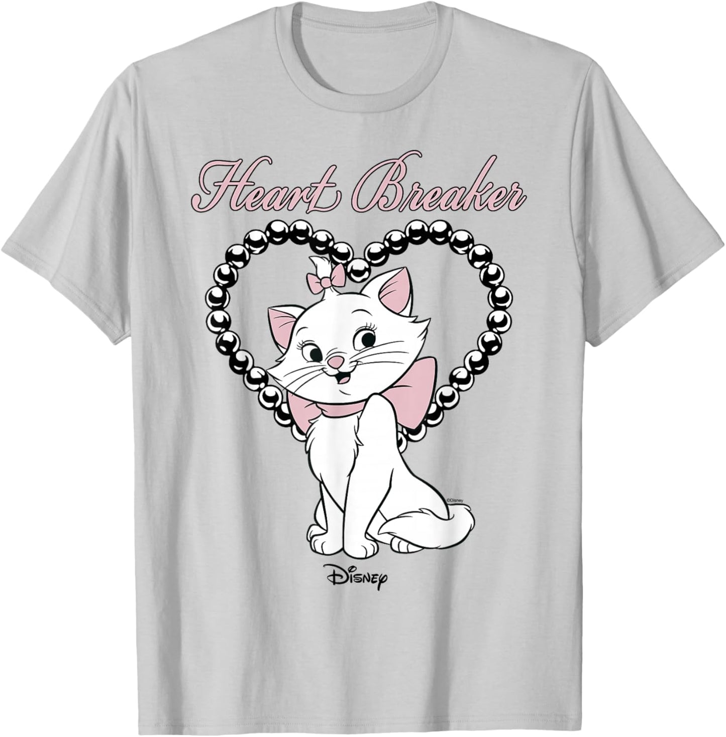 Disney The Aristocats Marie Heart Breaker Bow T-Shirt - T-Shirt | Ash