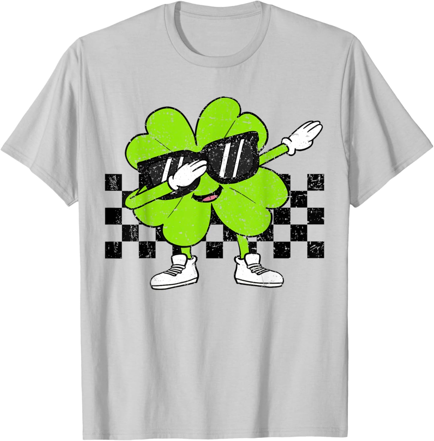 Boys St Patricks Day Toddler Lucky Dabbing Shamrock Clover T-Shirt - T-Shirt | Ash