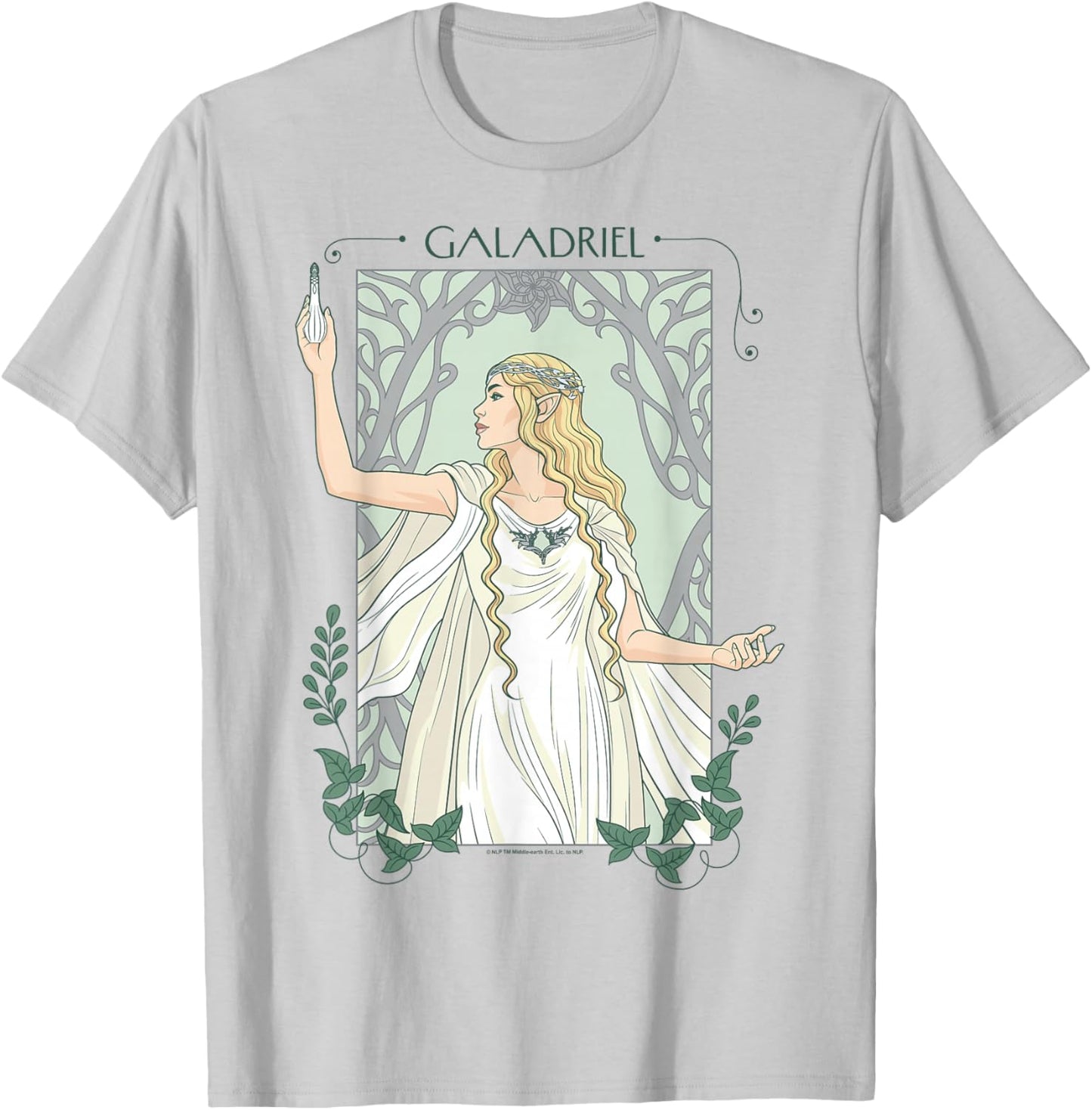 The Lord of the Rings Lady Galadriel Ethereal Art Portrait T-Shirt - T-Shirt | Ash