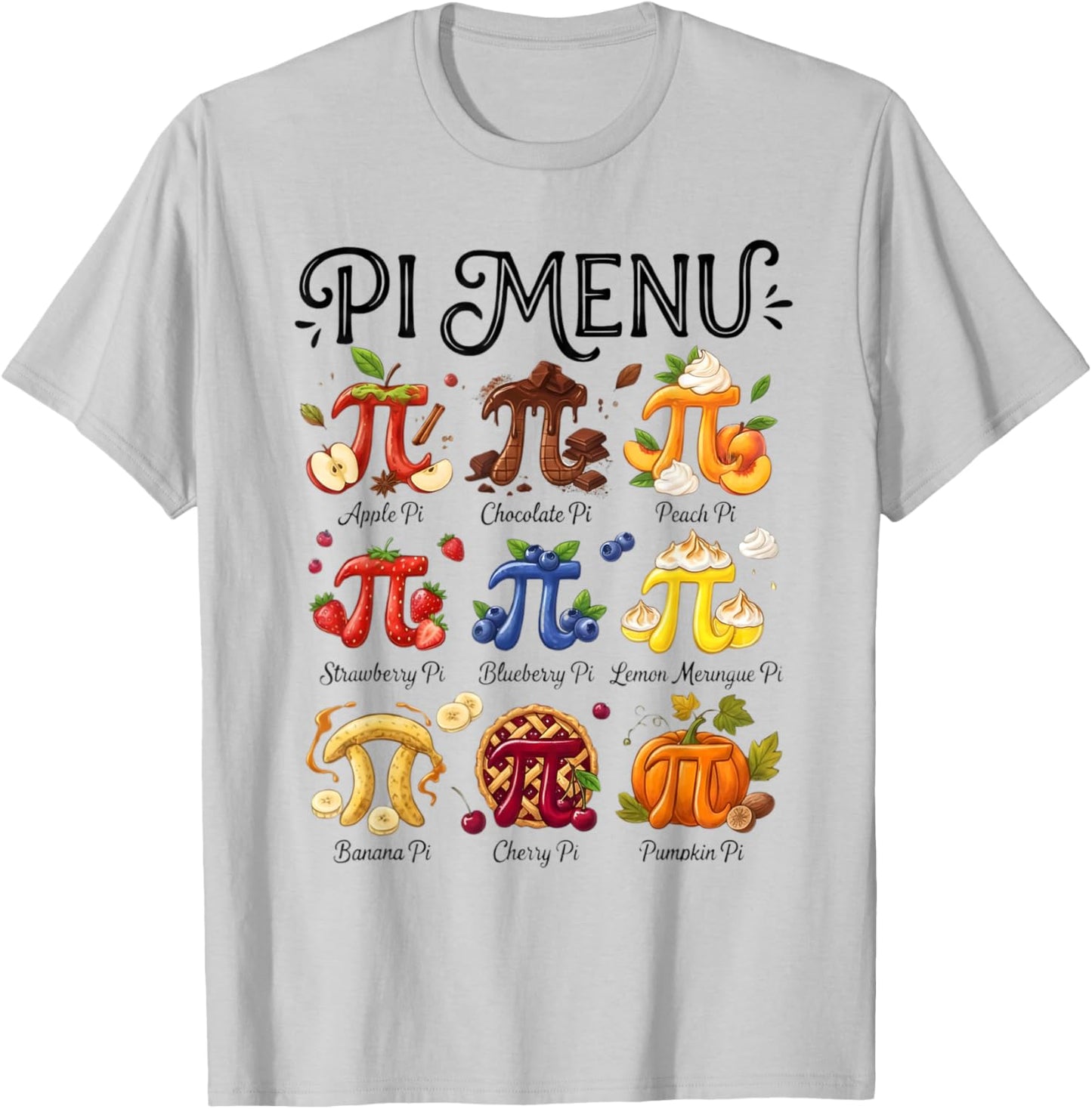 Pi Menu 3.14 Pi Symbol - Math Teacher Happy Pi Day T-Shirt - T-Shirt | Ash
