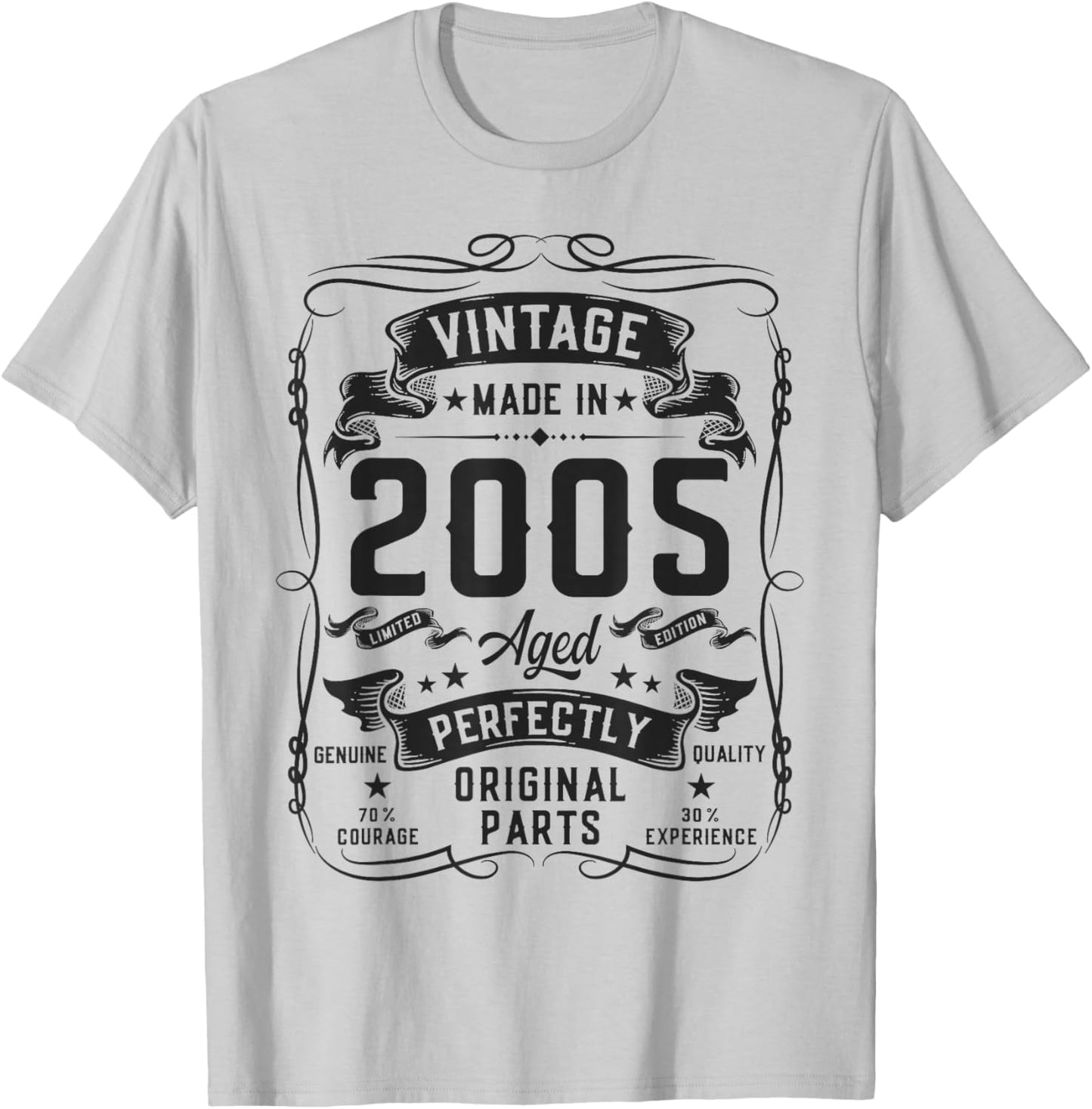 Vintage 2005 21yr 21st Birthday Gifts 21 Years Old T-Shirt - T-Shirt | Ash