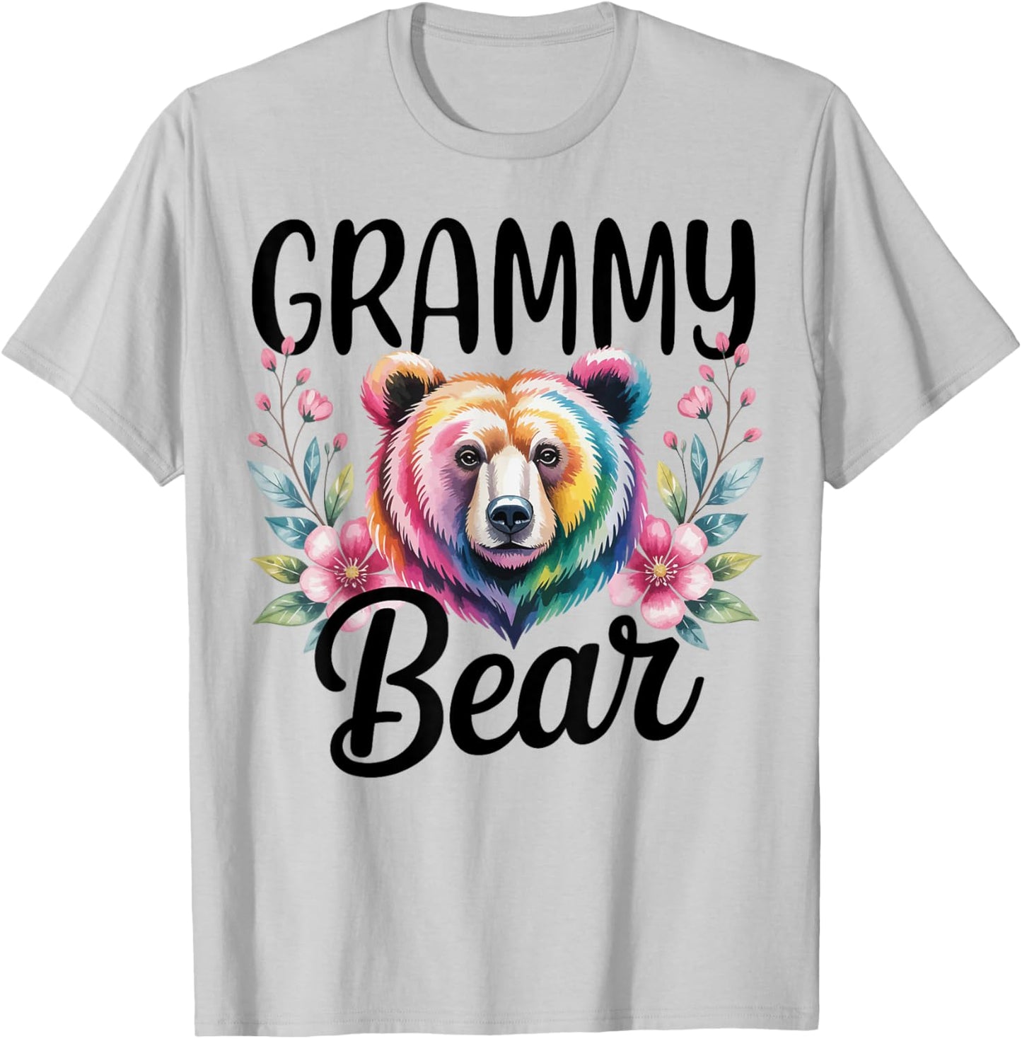 Grammy Bear Floral Graphic for Mothers Day Moments T-Shirt - T-Shirt | Ash