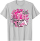 Tackle Cancer Football Cheer Breast Cancer Awareness T-Shirt - T-Shirt | Ash