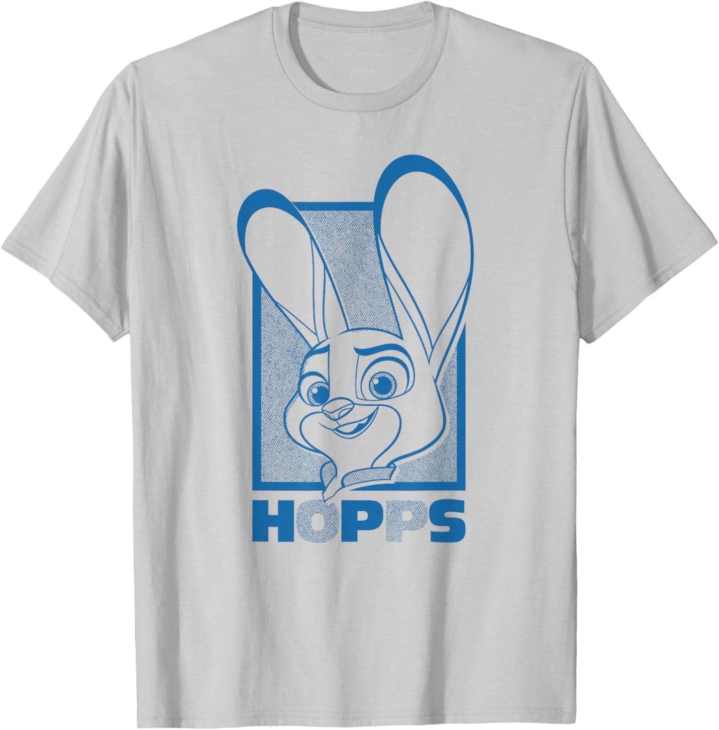 Disney Zootopia 2 Hopps Halftone Big Face Portrait T-Shirt - T-Shirt | Ash