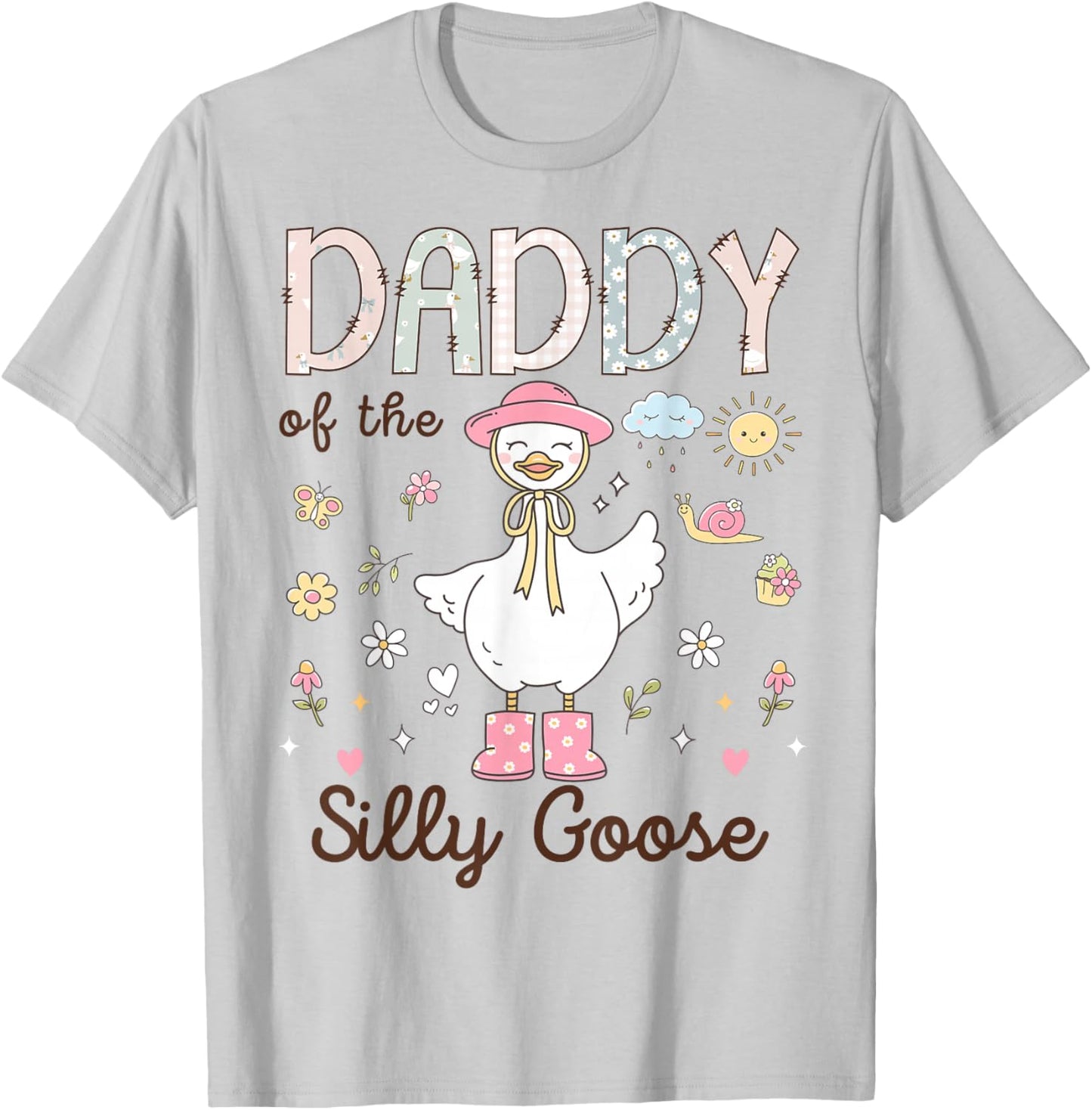 Daddy of The Silly Goose First Birthday Girl Family T-Shirt - T-Shirt | Ash