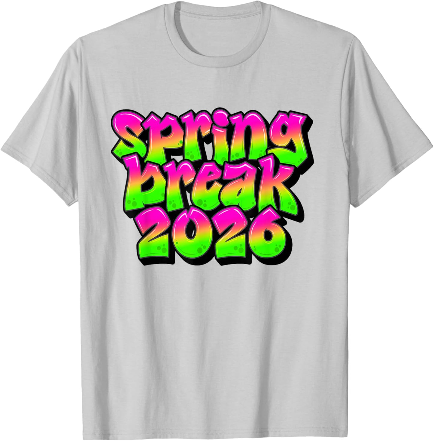Spring Break 2026 Pink Green Cruise Beach Vacation Trip T-Shirt - T-Shirt | Ash