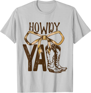 Howdy Y’All Cute Cowgirl Boots Southern Charm T-Shirt - T-Shirt | Ash