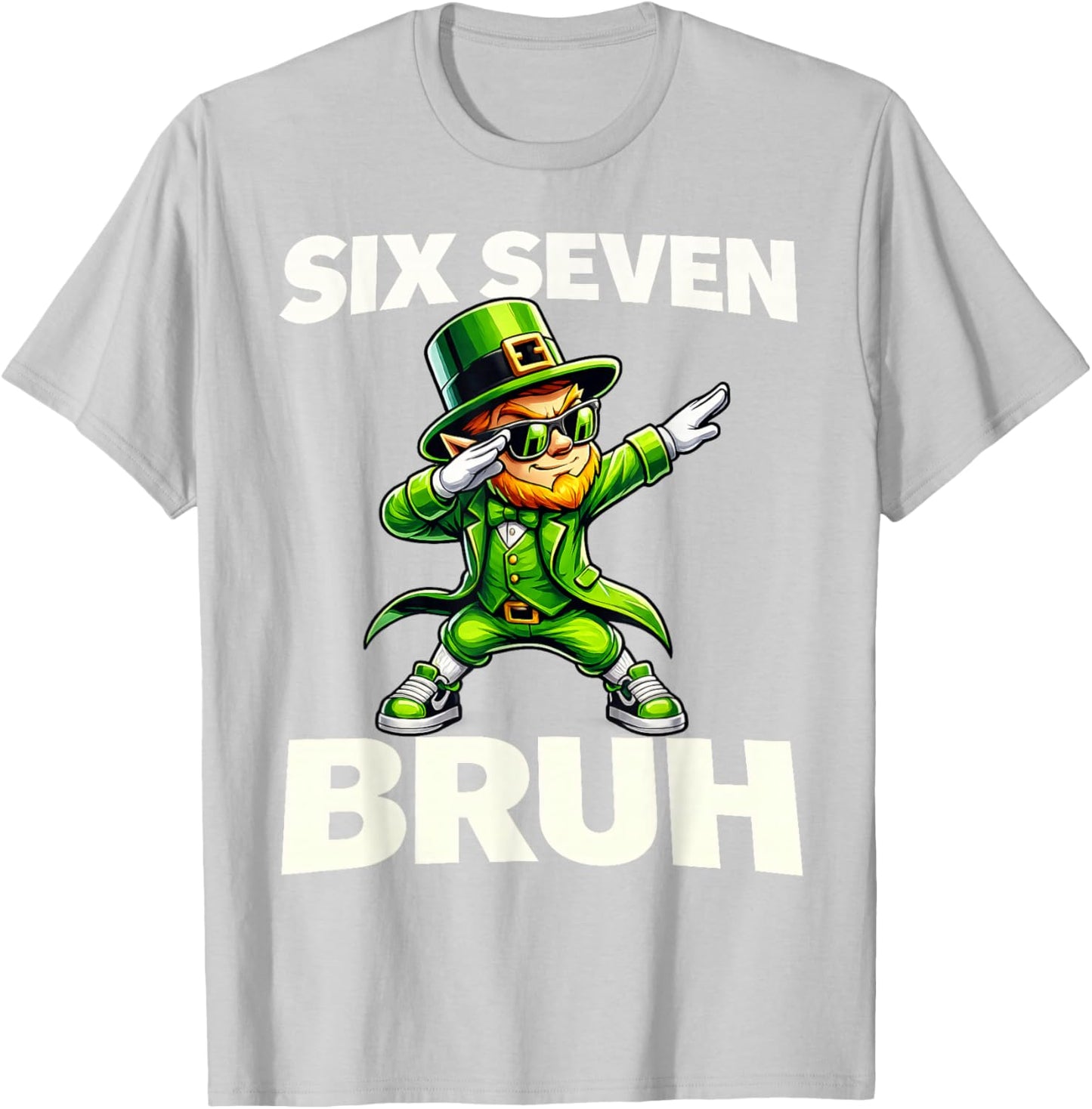 Boys st Patricks Day 67 Leprechaun Dab Six Seven Bruh Kids T-Shirt - T-Shirt | Ash
