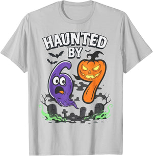 Haunted by 67 Funny Haunted by 6-7 Funny 6 7 Halloween T-Shirt - T-Shirt | Ash