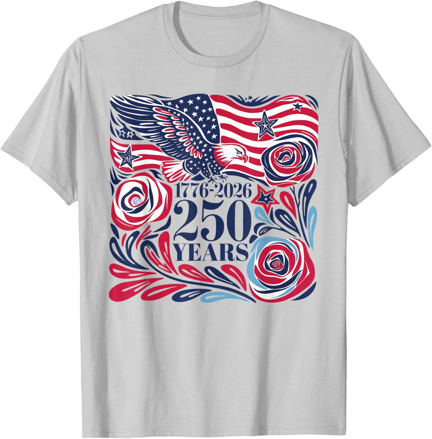 250 Years American 250th Anniversary 1776-2026 4th of July T-Shirt - T-Shirt | Ash