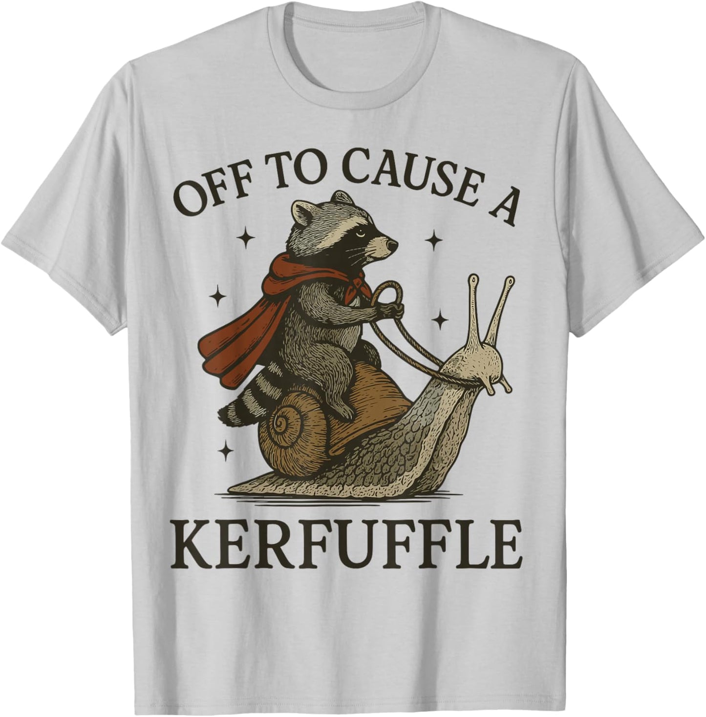 Off to Cause A Kerfuffle Raccoon T-Shirt - T-Shirt | Ash