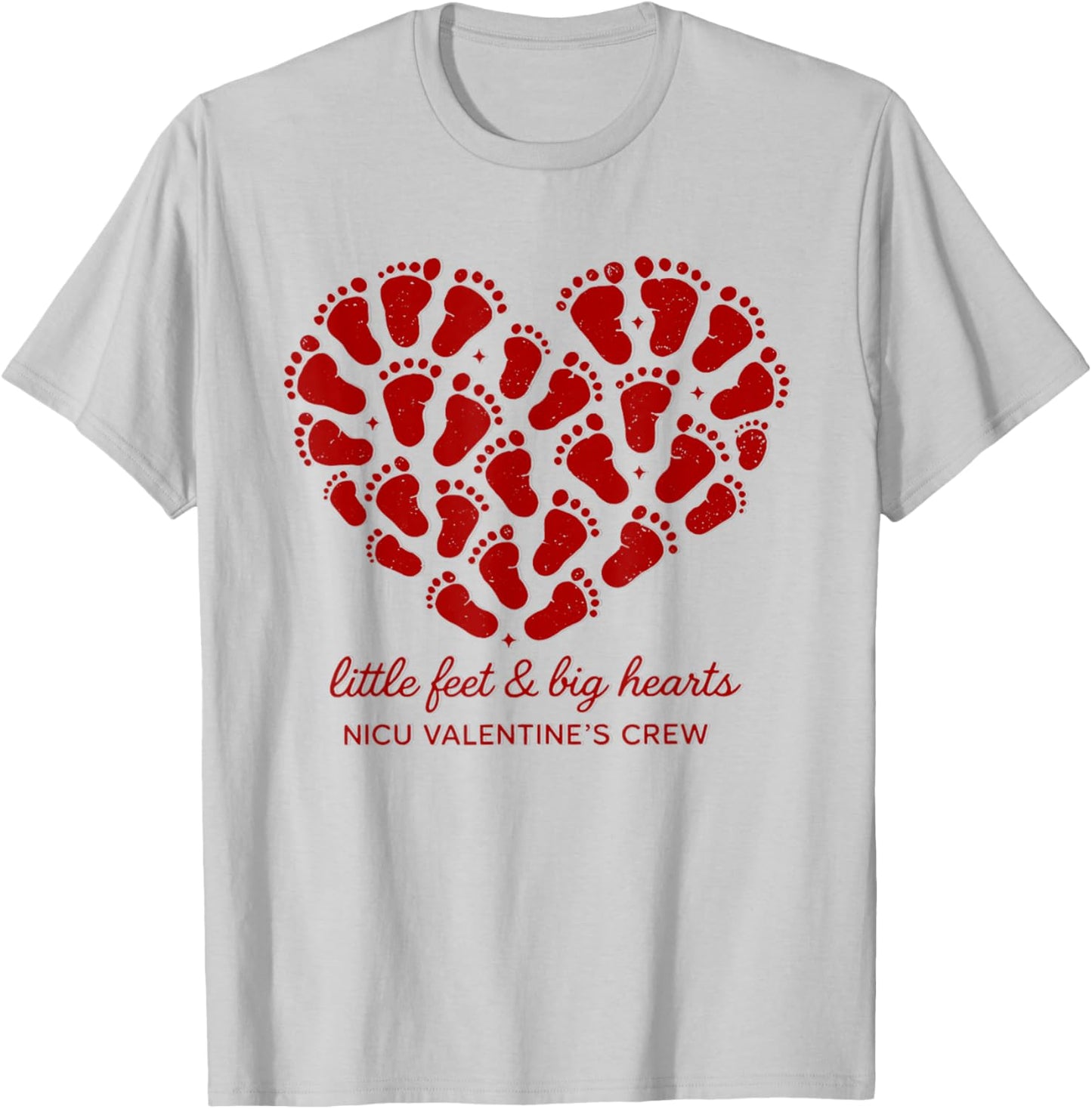 NICU Nurse Valentine's Day Neonatal Intensive Care Unit T-Shirt - T-Shirt | Ash