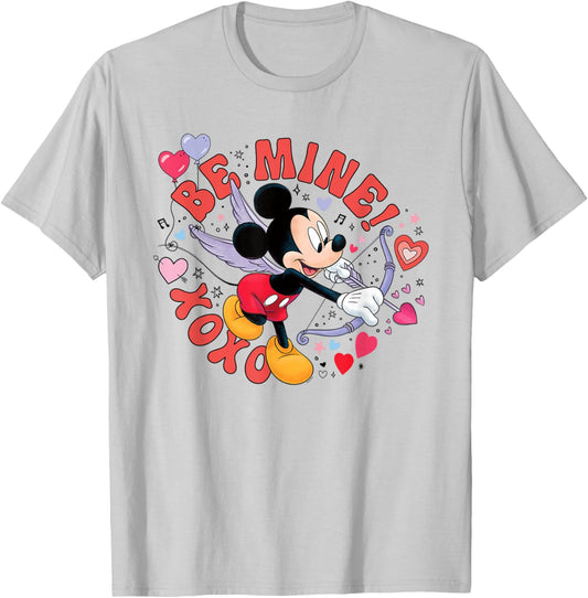 Disney Mickey Mouse Valentine's Day Cupid Be Mine! XOXO T-Shirt - T-Shirt | Ash