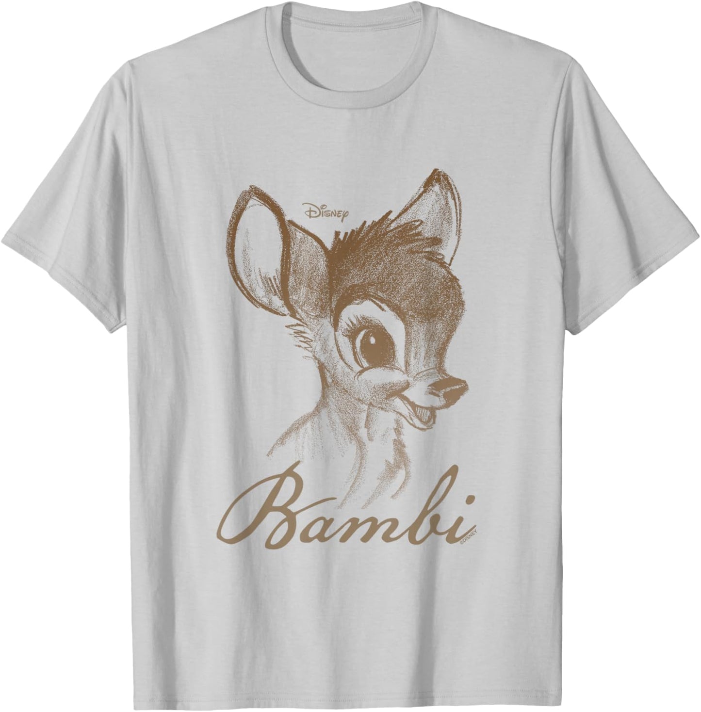 Disney Bambi Vintage Sketch Portrait T-Shirt - T-Shirt | Ash