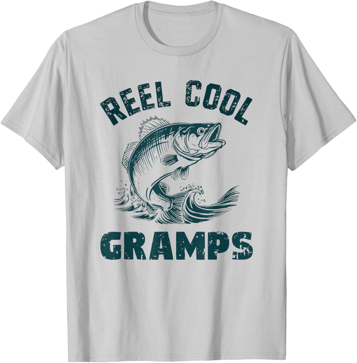 Reel Cool Gramps Fishing Grandpa Vintage Style T-Shirt - T-Shirt | Ash