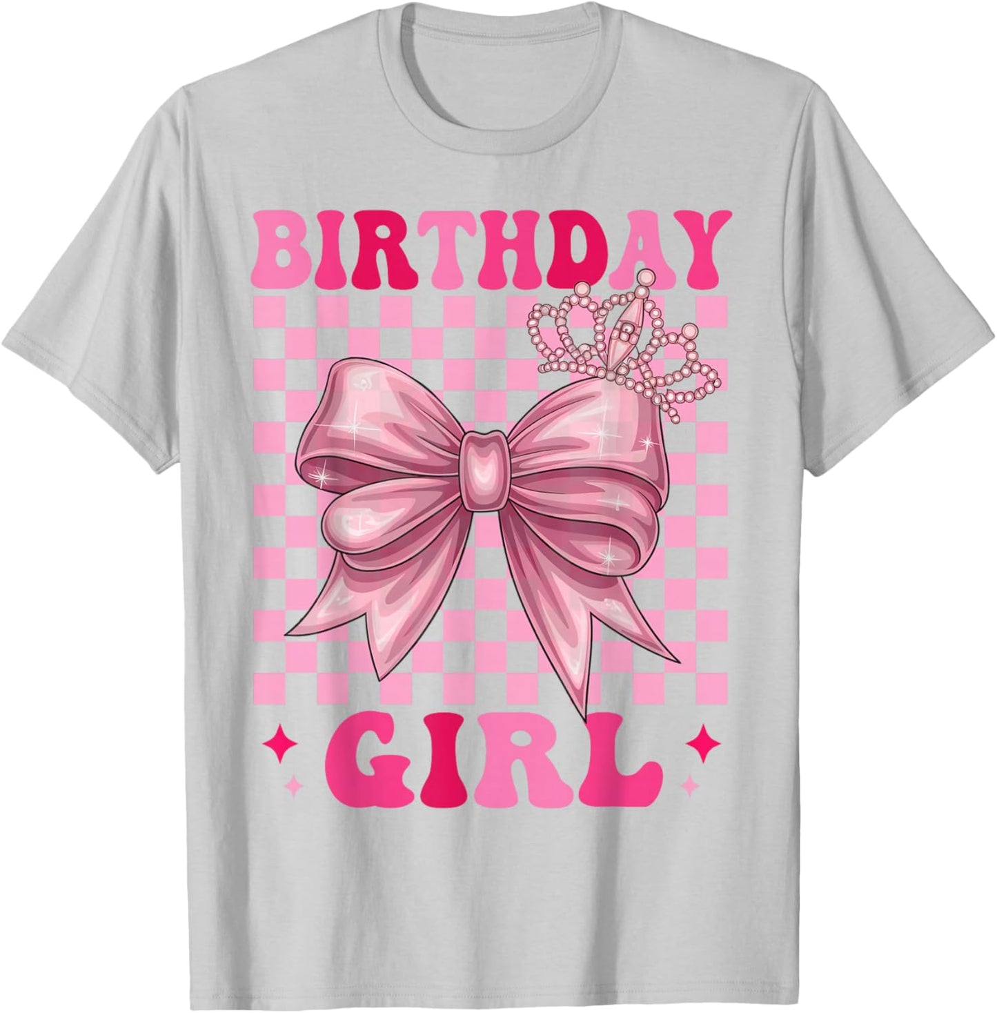 Birthday Girl Coquette Bow Pink Floral Birthday Girls T-Shirt - T-Shirt | Ash