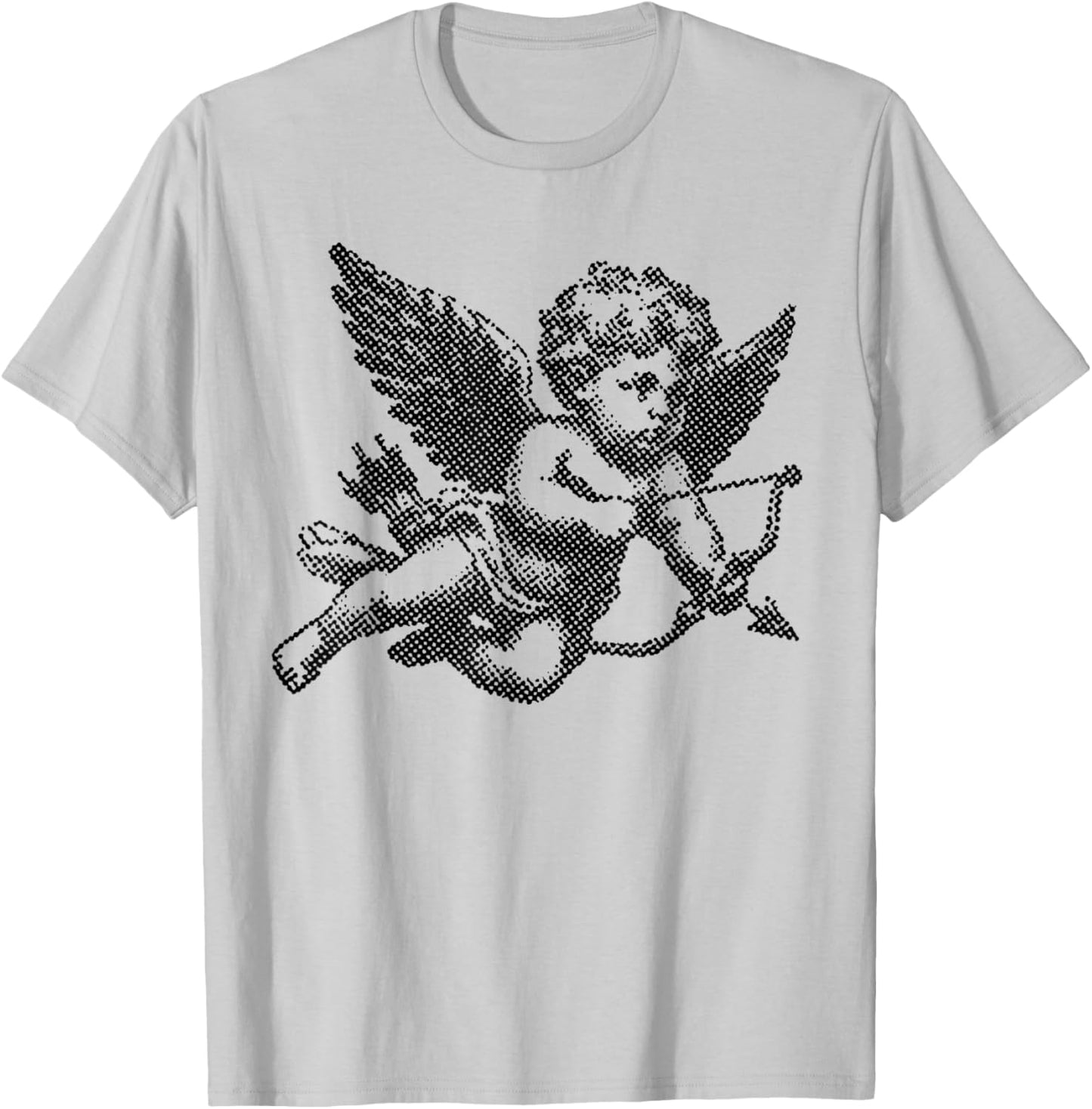 Vintage Cupid Cherub Black and White T-Shirt - T-Shirt | Ash