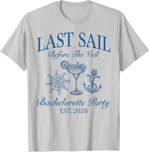 Last Sail Before The Veil 2026 Drinking Beach Bach Crew T-Shirt - T-Shirt | Ash