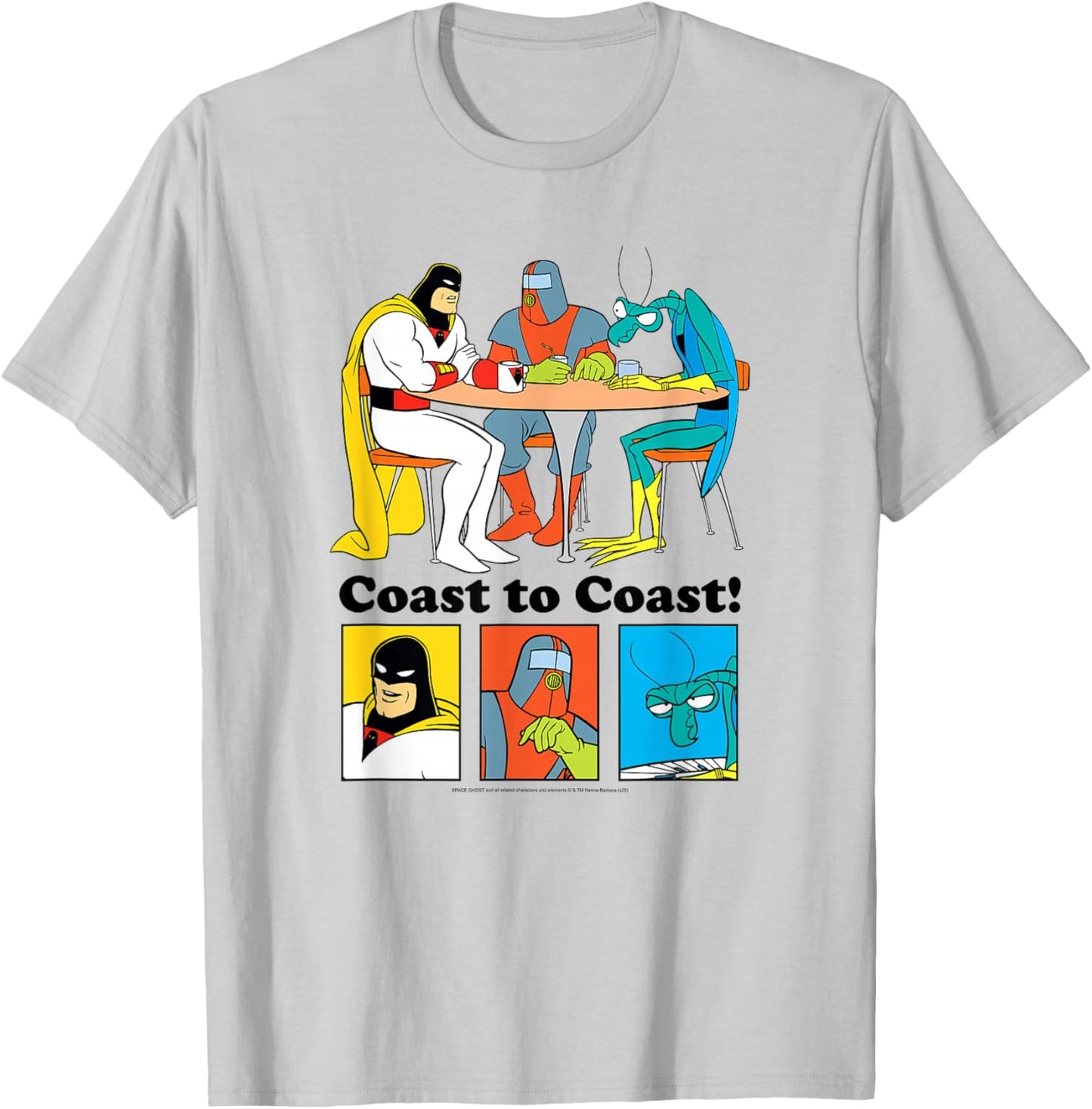 Space Ghost Coast to Coast Characters at Table Funny TV T-Shirt - T-Shirt | Ash