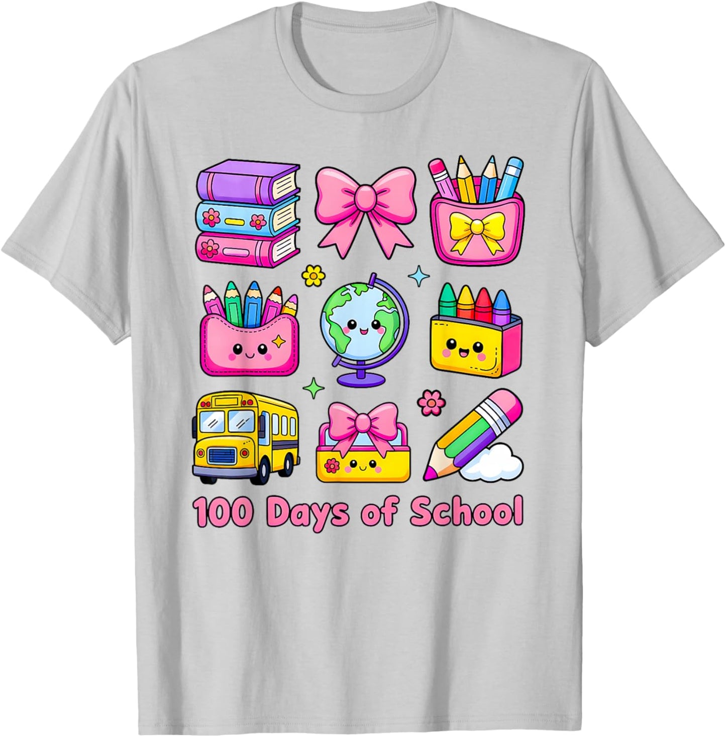 100 Days of School Teacher Kids 100 Days Smarter 100th Day T-Shirt - T-Shirt | Ash