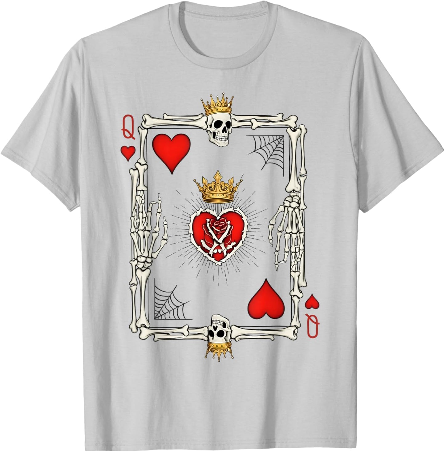 Valentine Halloween Queen of Hearts Card Costume Girl Women T-Shirt - T-Shirt | Ash