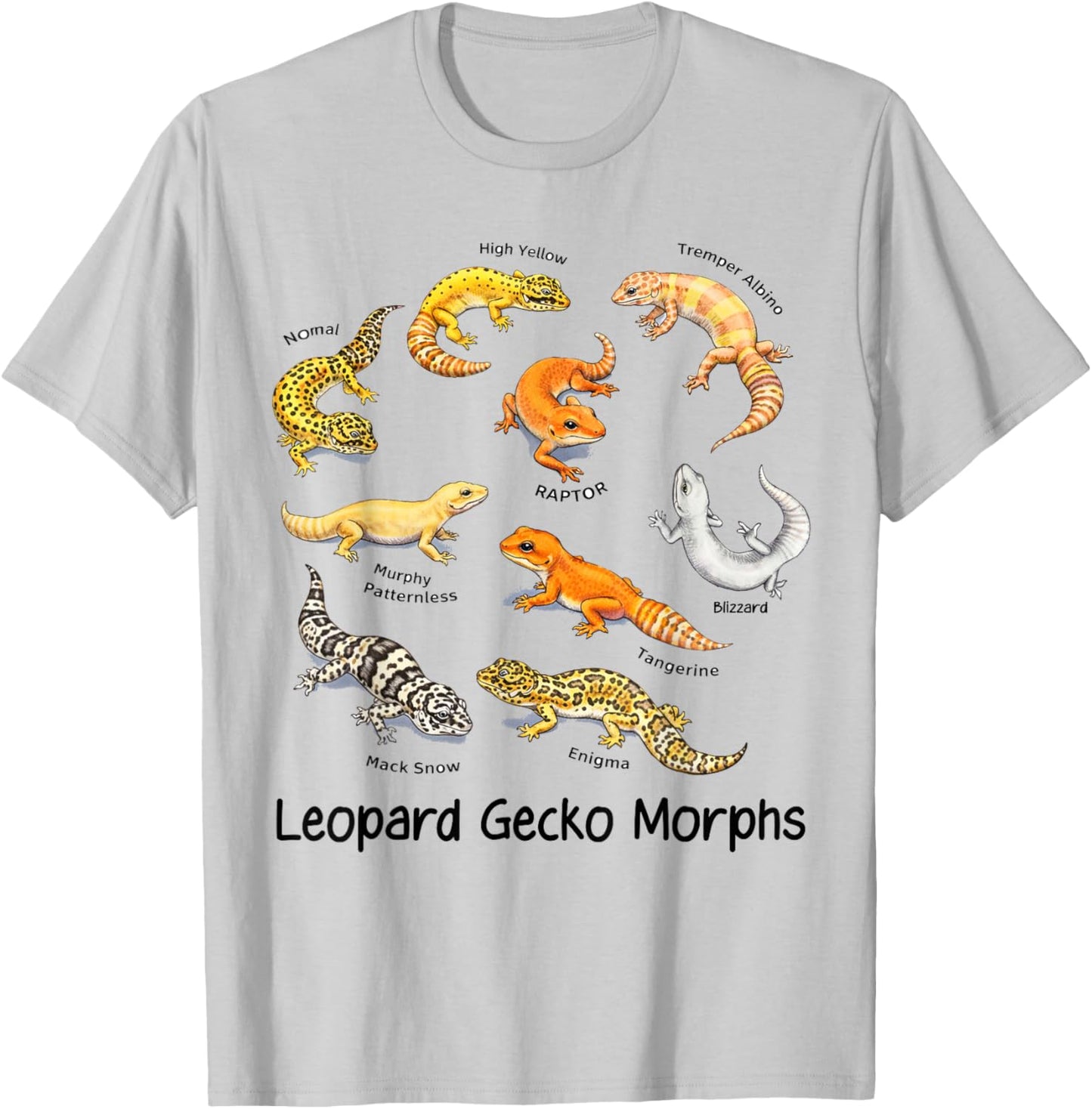 Leopard Gecko Lover Reptile Mom Lizard Leopard Gecko Morphs T-Shirt - T-Shirt | Ash