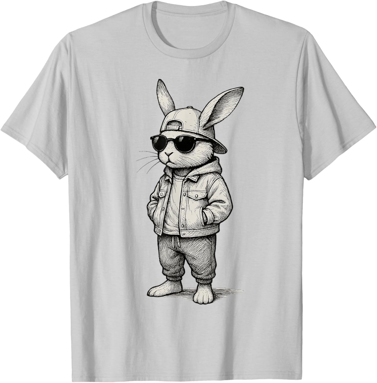 Cool Easter Bunny with Sunglasses for Boys Teens Men Boys T-Shirt - T-Shirt | Ash