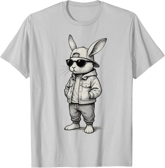 Cool Easter Bunny with Sunglasses for Boys Teens Men Boys T-Shirt - T-Shirt | Ash