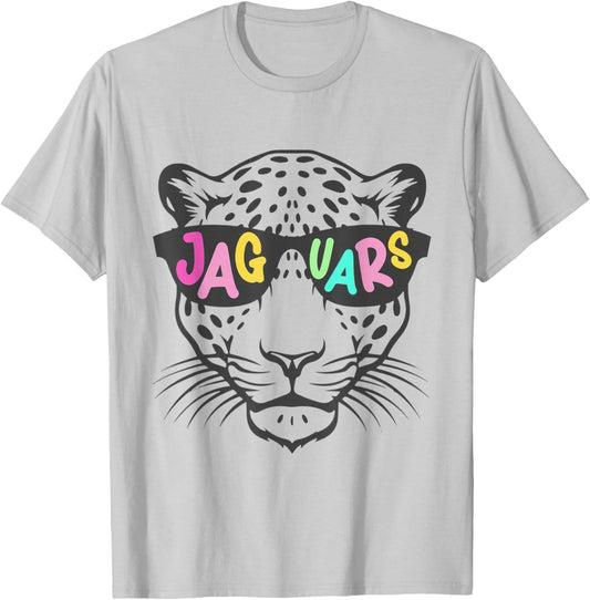 Cool Cartoon Jaguar Mascot Retro Animal T-Shirt - T-Shirt | Ash