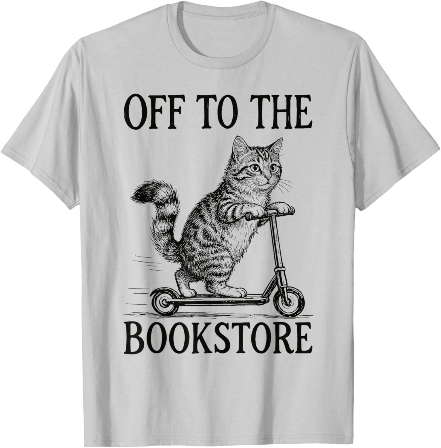 Off to The Bookstore Reading Bookworm T-Shirt - T-Shirt | Ash