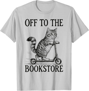 Off to The Bookstore Reading Bookworm T-Shirt - T-Shirt | Ash