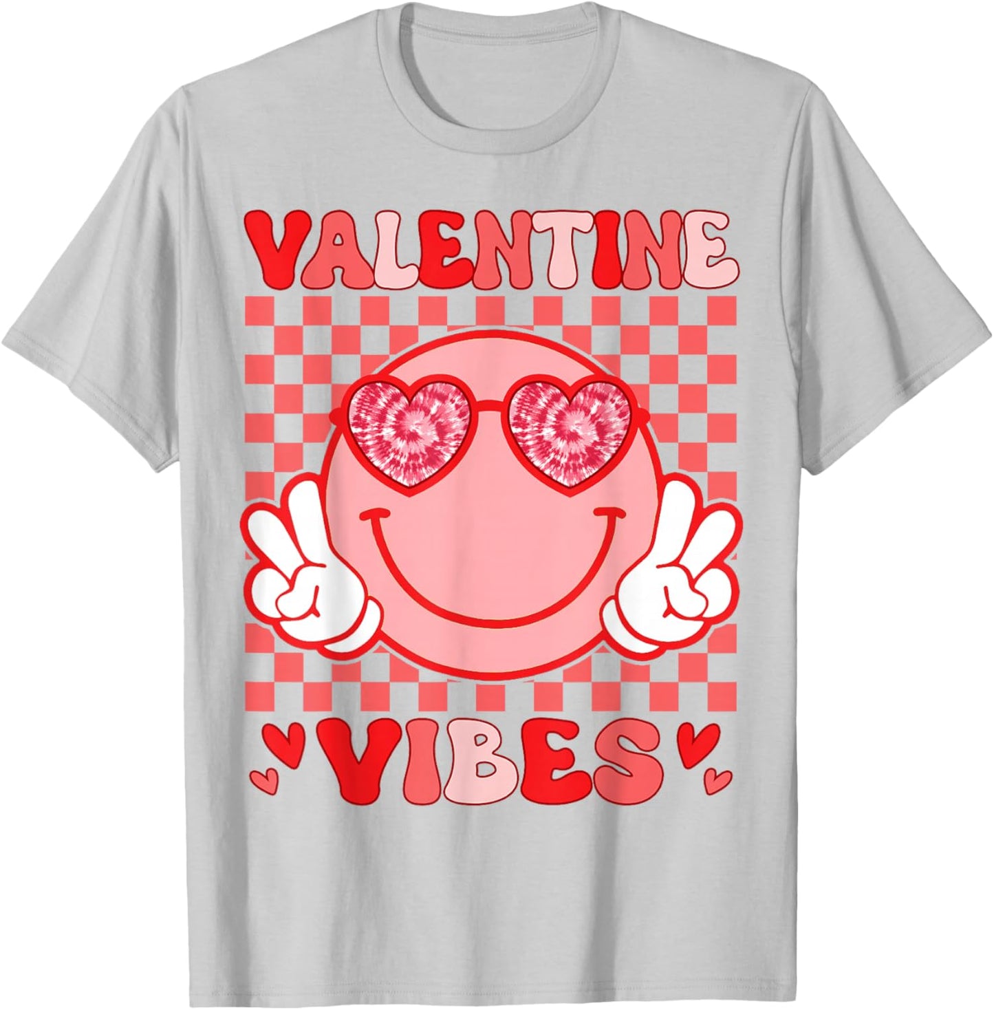 Valentine Vibes Hippie Valentines Day Shirts for Girls Women T-Shirt - T-Shirt | Ash