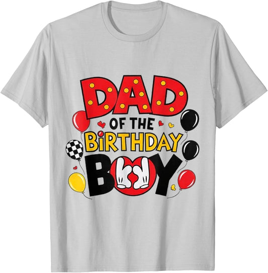 Dad of The Birthday Boy Shirt Matching Dad Son Family Bday T-Shirt - T-Shirt | Ash